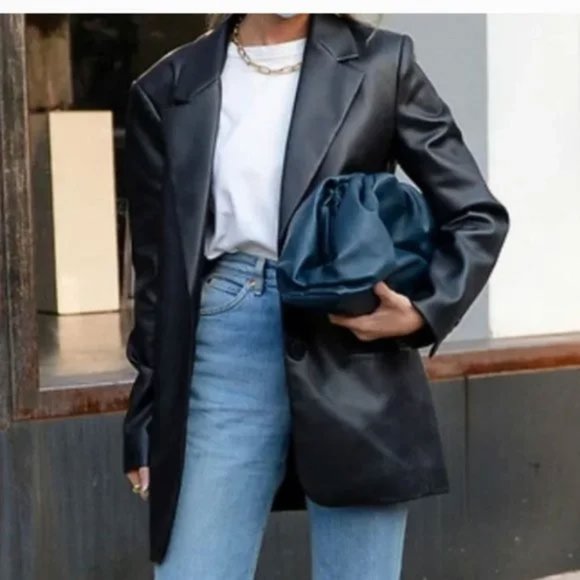 Rebecca Minkoff Faux Lambskin Blazer - Picture 5 of 7